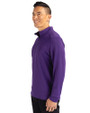 James Madison Dukes Cutter & Buck Virtue Eco Pique Recycled Quarter Zip Mens Pullover College Purple Side