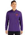 Clemson Tigers Cutter & Buck Virtue Eco Pique Recycled Quarter Zip Mens Pullover College Purple Front