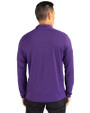 Clemson Tigers Cutter & Buck Virtue Eco Pique Recycled Quarter Zip Mens Pullover College Purple Back