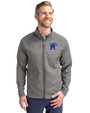 Memphis Tigers Cutter & Buck Adapt Eco Knit Hybrid Recycled Mens Full Zip Jacket Elemental Grey Front