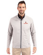 Illinois Fighting Illini Cutter & Buck Adapt Eco Knit Hybrid Recycled Mens Full Zip Jacket Polished Medium Gray Front