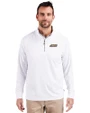 James Madison Dukes Cutter & Buck Adapt Eco Knit Stretch Recycled Mens Quarter Zip Pullover White Front