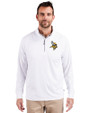 Minnesota Vikings Cutter & Buck Adapt Eco Knit Stretch Recycled Mens Quarter Zip Pullover White Front