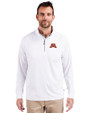Minnesota Golden Gophers Cutter & Buck Adapt Eco Knit Stretch Recycled Mens Quarter Zip Pullover White Front