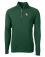 Baylor Bears Cutter & Buck Adapt Recycled Soft Knit Stretch  Mens Quarter Zip Pullover Hunter Green Mannequin
