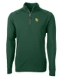 Baylor Bears Cutter & Buck Adapt Eco Knit Stretch Recycled Mens Quarter Zip Pullover Hunter Green Mannequin