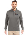 Central Missouri Mules Cutter & Buck Adapt Eco Knit Stretch Recycled Mens Quarter Zip Pullover Elemental Grey Front