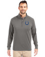 Indianapolis Colts Cutter & Buck Adapt Eco Knit Stretch Recycled Mens Quarter Zip Pullover Elemental Grey Front