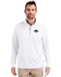 Iowa Hawkeyes Cutter & Buck Adapt Eco Knit Stretch Recycled Mens Quarter Zip Pullover White Front