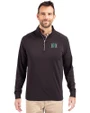 Hawaii Warriors Cutter & Buck Adapt Eco Knit Stretch Recycled Mens Quarter Zip Pullover Black Front