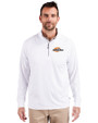 Pepperdine Waves Cutter & Buck Adapt Eco Knit Stretch Recycled Mens Quarter Zip Pullover White Front