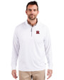 Rutgers Scarlet Knights Cutter & Buck Adapt Eco Knit Stretch Recycled Mens Quarter Zip Pullover White Front