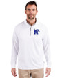 Memphis Tigers Cutter & Buck Adapt Recycled Soft Knit Stretch  Mens Quarter Zip Pullover White Front