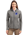 Memphis Tigers Cutter & Buck Adapt Eco Knit Hybrid Recycled Womens Full Zip Jacket Elemental Grey Front