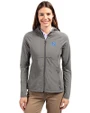 North Carolina Tar Heels Cutter & Buck Adapt Eco Knit Hybrid Recycled Womens Full Zip Jacket Elemental Grey Front