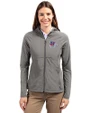 Fresno State Bulldogs Cutter & Buck Adapt Eco Knit Hybrid Recycled Womens Full Zip Jacket Elemental Grey Front