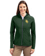 Baylor Bears Cutter & Buck Adapt Eco Knit Hybrid Recycled Womens Full Zip Jacket Hunter Green Front