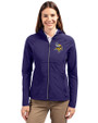 Minnesota Vikings Cutter & Buck Adapt Eco Knit Hybrid Recycled Womens Full Zip Jacket College Purple Front