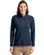 Dayton Flyers Cutter & Buck Adapt Eco Knit Stretch Recycled Womens Half Zip Pullover Navy Blue Front