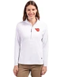Dayton Flyers Cutter & Buck Adapt Eco Knit Stretch Recycled Womens Half Zip Pullover White Front