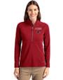 Louisville Cardinals Cutter & Buck Adapt Recycled Soft Knit Stretch Womens Half Zip Pullover Cardinal Red Front