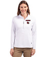 Louisville Cardinals Cutter & Buck Adapt Eco Knit Stretch Recycled Womens Half Zip Pullover White Front