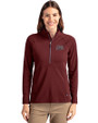 Montana Grizzlies Cutter & Buck Adapt Eco Knit Stretch Recycled Womens Half Zip Pullover Bordeaux Front