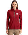 Eastern Washington Eagles Cutter & Buck Adapt Eco Knit Stretch Recycled Womens Half Zip Pullover Cardinal Red Front
