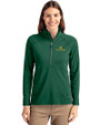 Notre Dame Fighting Irish Cutter & Buck Adapt Eco Knit Stretch Recycled Womens Half Zip Pullover Hunter Green Front