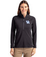 Kentucky Wildcats Cutter & Buck Adapt Eco Knit Stretch Recycled Womens Half Zip Pullover Black Front