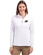 Colorado Buffaloes Cutter & Buck Adapt Eco Knit Stretch Recycled Womens Half Zip Pullover White Front