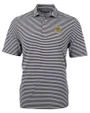North Carolina A&T Aggies Cutter & Buck Virtue Eco Pique Stripe Recycled Mens Polo Black Mannequin