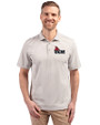 Central Missouri Mules Cutter & Buck Virtue Eco Pique Stripe Recycled Mens Polo Polished Medium Gray Front