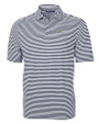 Los Angeles Chargers Cutter & Buck Virtue Eco Pique Stripe Recycled Mens Polo Navy Blue Mannequin