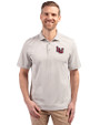 Lamar Cardinals Cutter & Buck Virtue Eco Pique Stripe Recycled Mens Polo Polished Medium Gray Front