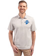 Indiana State Sycamores Cutter & Buck Virtue Eco Pique Stripe Recycled Mens Polo Polished Medium Gray Front