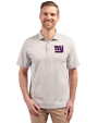 New York Giants Cutter & Buck Virtue Eco Pique Stripe Recycled Mens Polo Polished Medium Gray Front