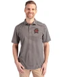Maryland Terrapins Cutter & Buck Virtue Eco Pique Stripe Recycled Mens Polo Black Front