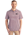 Montana Grizzlies Cutter & Buck Virtue Eco Pique Stripe Recycled Mens Polo Bordeaux Front