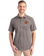 Iowa State Cyclones Cutter & Buck Virtue Eco Pique Stripe Recycled Mens Polo Black Front