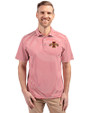 Iowa State Cyclones Cutter & Buck Virtue Eco Pique Stripe Recycled Mens Polo Cardinal Red Front