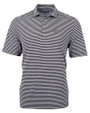 New Orleans Saints Cutter & Buck Virtue Eco Pique Stripe Recycled Mens Polo Black Mannequin
