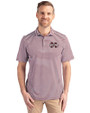 Mississippi State Bulldogs Cutter & Buck Virtue Eco Pique Stripe Recycled Mens Polo Bordeaux Front