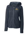 North Carolina A&T Aggies Cutter & Buck Mainsail Full Zip Hooded Womens Jacket Tour Blue Heather Mannequin