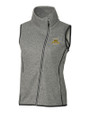 North Carolina A&T Aggies Cutter & Buck Mainsail Sweater-Knit Womens Full Zip Asymmetrical Vest Polished Heather Mannequin