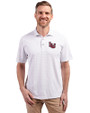 Lamar Cardinals Cutter & Buck Virtue Eco Pique Tile Print Recycled Mens Polo White Front
