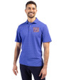 New York Giants Cutter & Buck Virtue Eco Pique Tile Print Recycled Mens Polo Chelan Blue Front