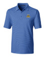 North Carolina A&T Aggies Cutter & Buck Forge Pencil Stripe Stretch Mens Polo Chelan Blue Mannequin
