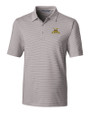 North Carolina A&T Aggies Cutter & Buck Forge Pencil Stripe Stretch Mens Polo Polished Medium Gray Mannequin
