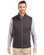 North Carolina Central Eagles Cutter & Buck Mainsail Sweater-Knit Mens Big and Tall Full Zip Vest Charcoal Heather Front